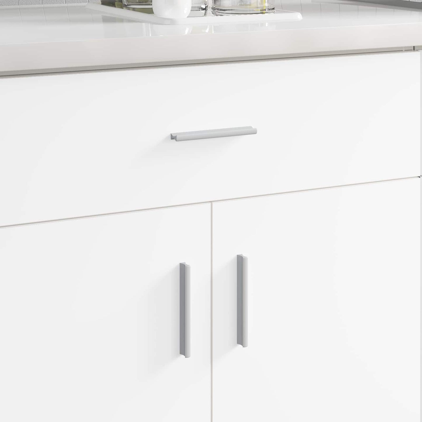 Vidaxl maniglia liscia 828 pz argento 105,7 x 7,4 x 15,5 mm alluminio