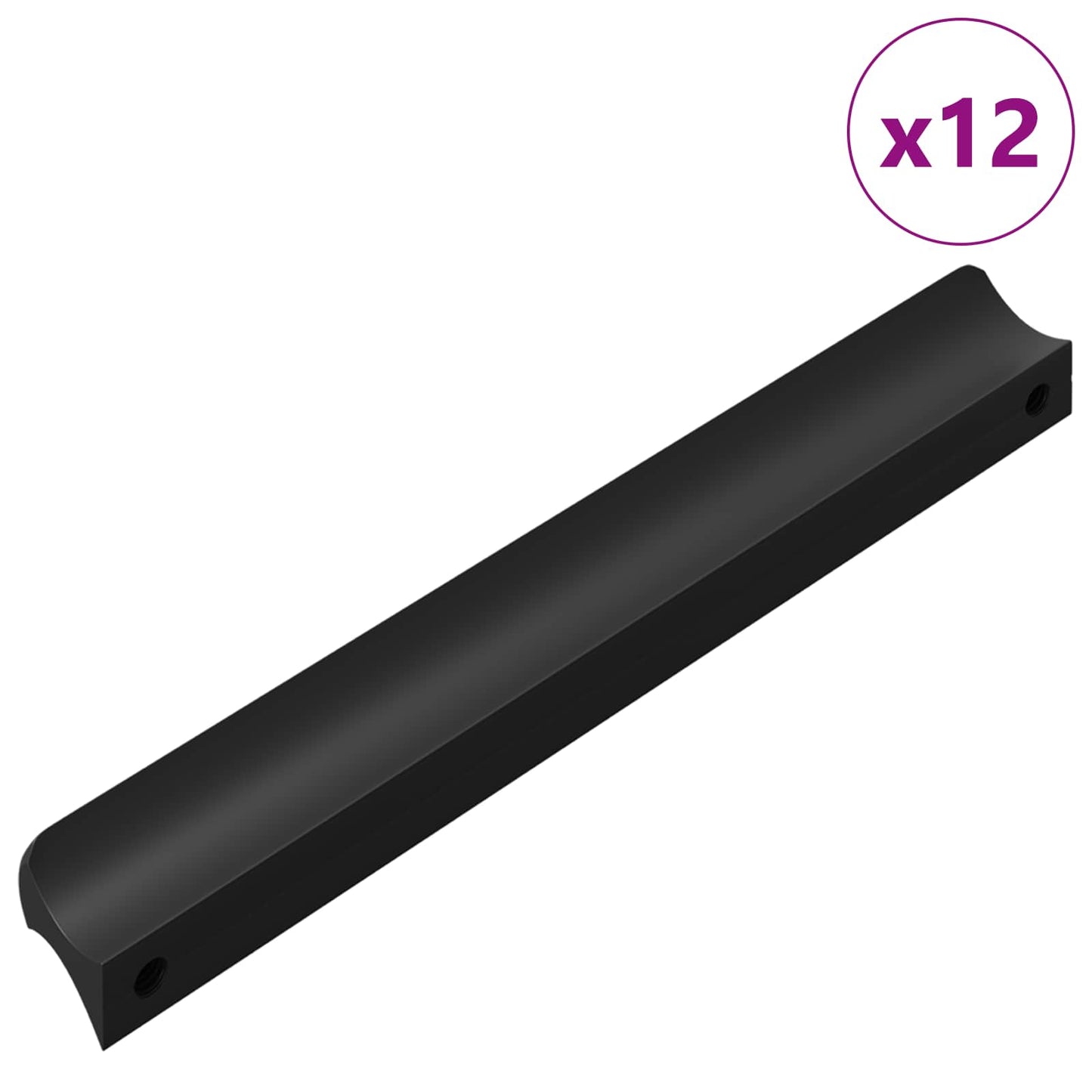 Maniglia VidaXL 12 pezzi nera 106 x 7,4 x 15,5 mm alluminio