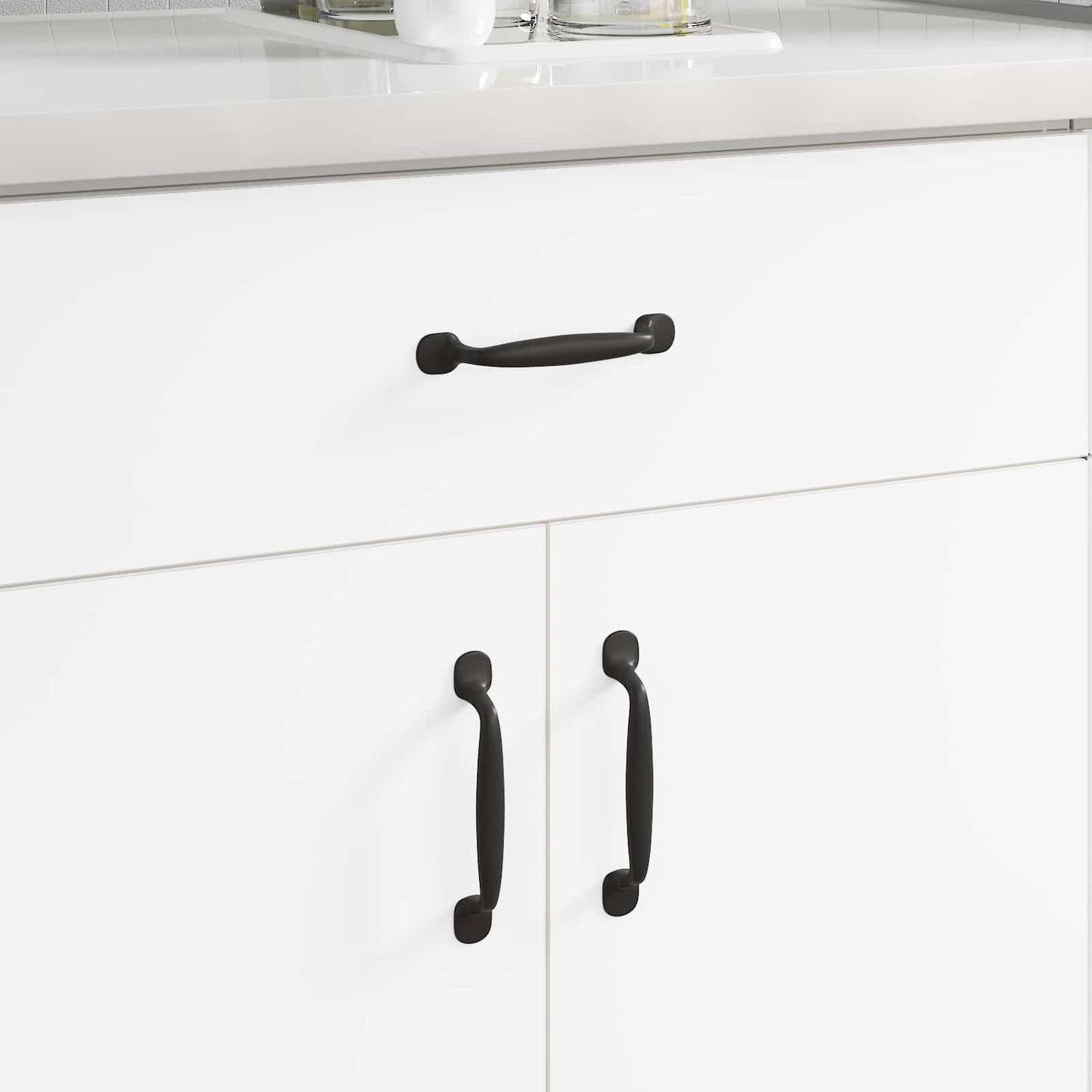 Maniglia per mobile Vidaxxl 250 pz nero 130 x 19,4 x 22,3 mm alluminio