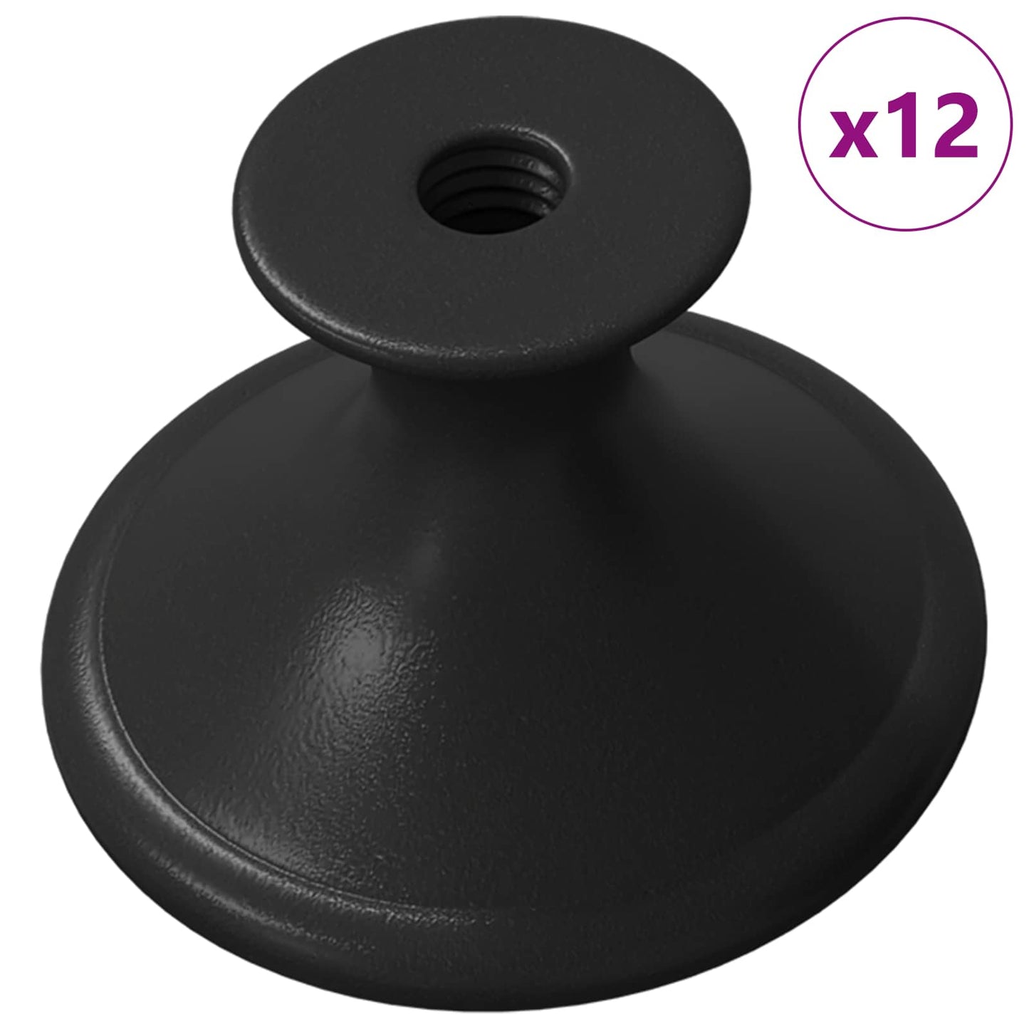 Maniglia VidaXL 12 pz nera ø30 mm alluminio
