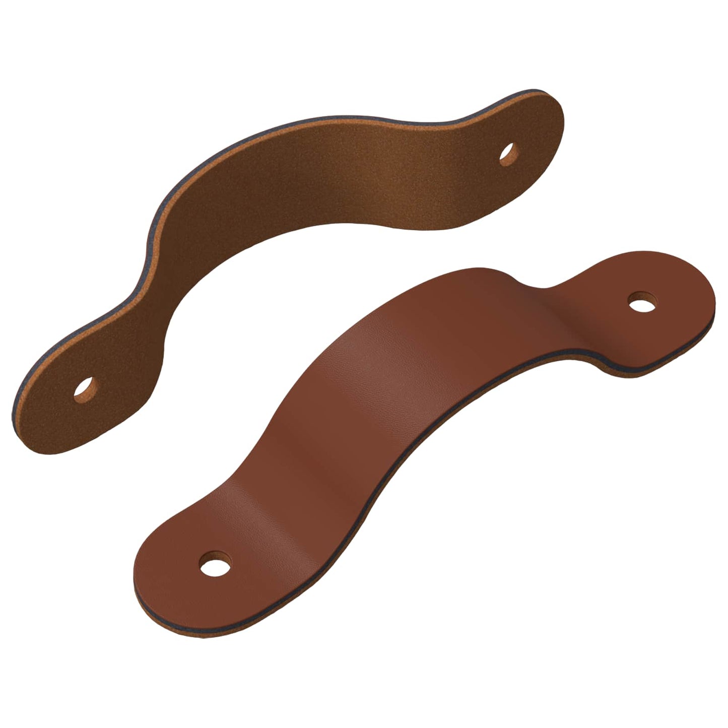 Vidaxxl tiradores para armario 2 piezas marrón 140 x 25 x 2,3 mm PU