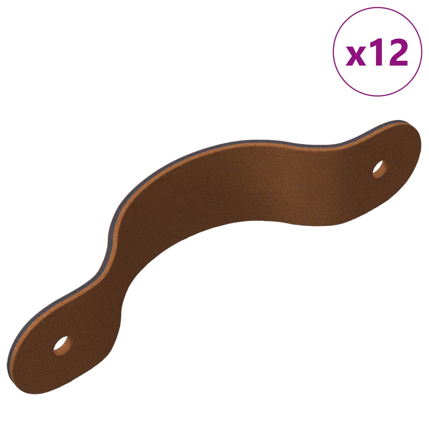 Tiradores para armario VidaXL 12 piezas marrón 140 x 25 x 2,3 mm PU