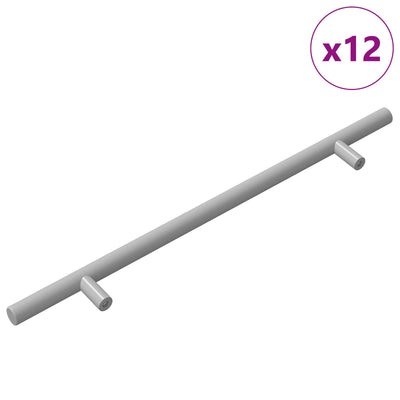 Tirador para armario vidaxxl 12 piezas plateado 300 mm acero inoxidable