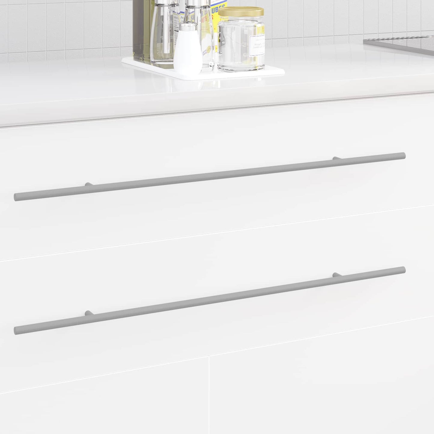 Vidaxl kasthandgreep 12 pcs zilver 700mm roestvrij staal