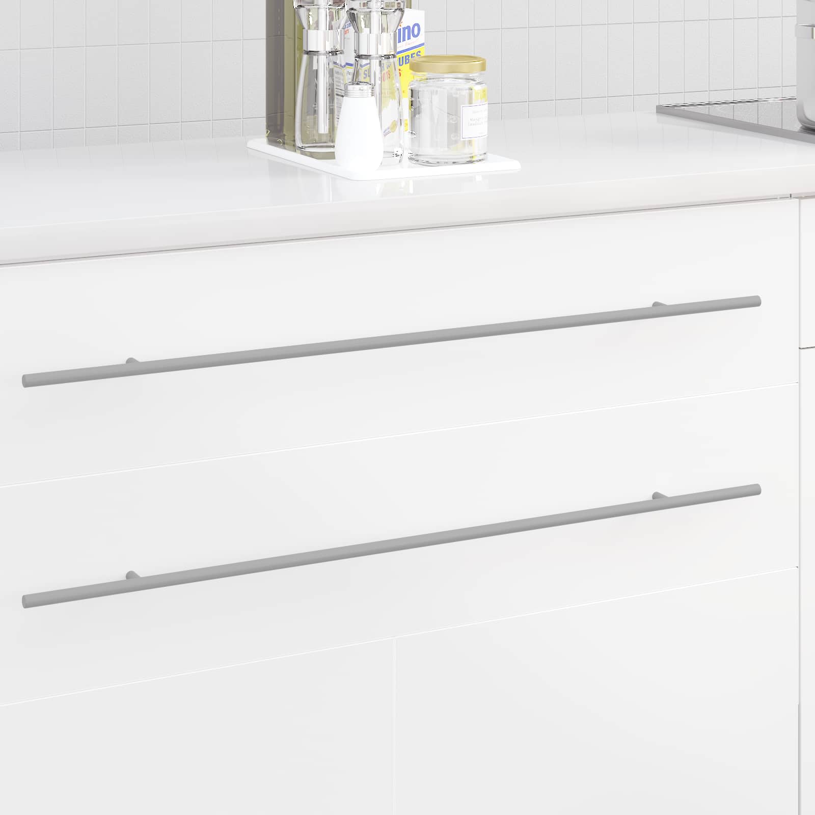 Vidaxl kasthandgreep 2 pcs zilver 800 mm roestvrij staal