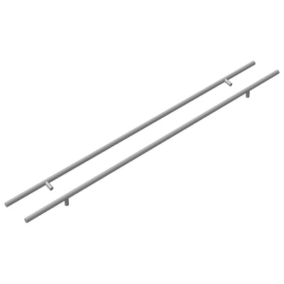 Tirador para armario vidaxxl 2 piezas plata 800 mm acero inoxidable