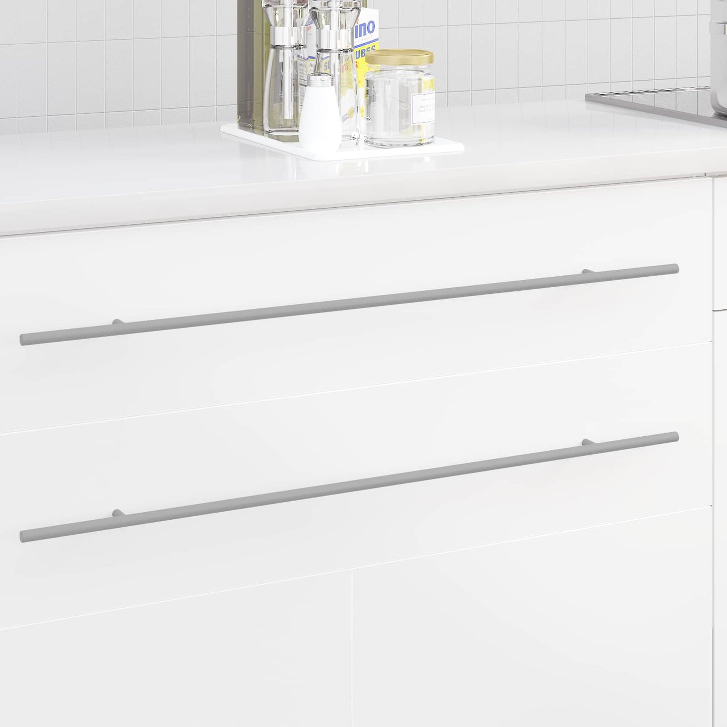 Vidaxl kasthandgreep 12 pcs zilver 800 mm roestvrij staal