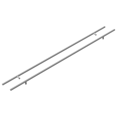 Tirador para armario vidaxxl 2 piezas plata 900 mm acero inoxidable