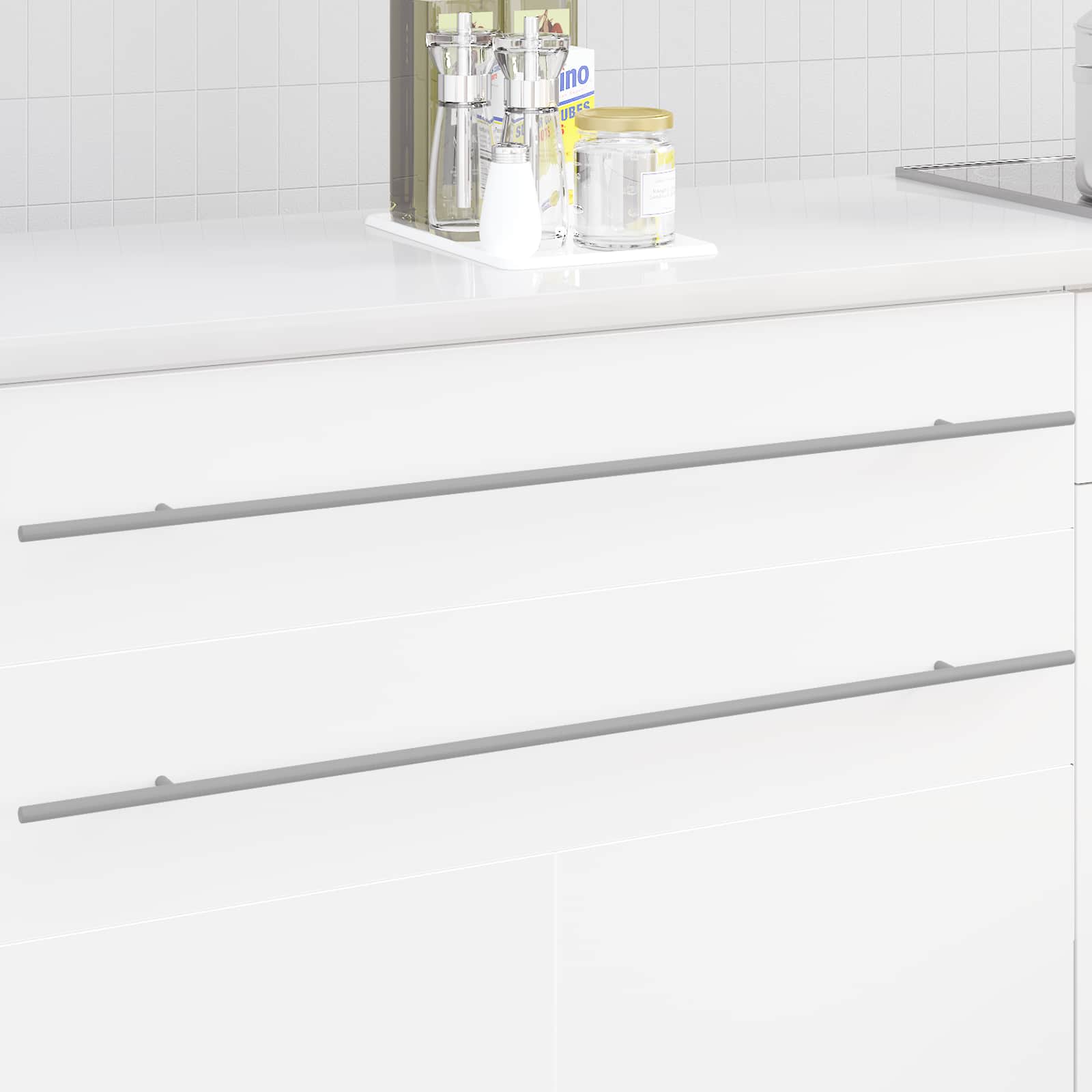 Vidaxl kasthandgreep 12 pcs zilver 900 mm roestvrij staal