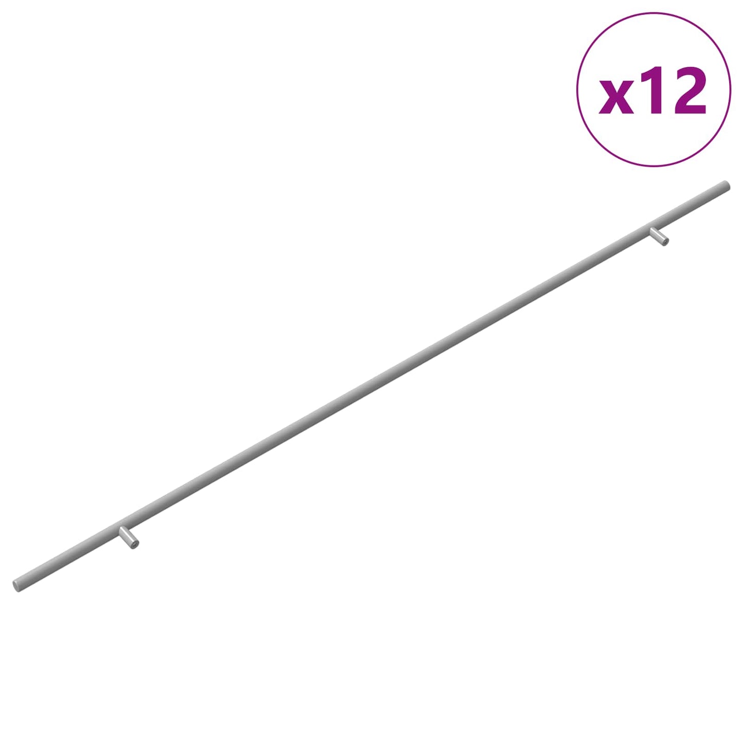 Tirador para armario vidaxxl 12 piezas plata 900 mm acero inoxidable