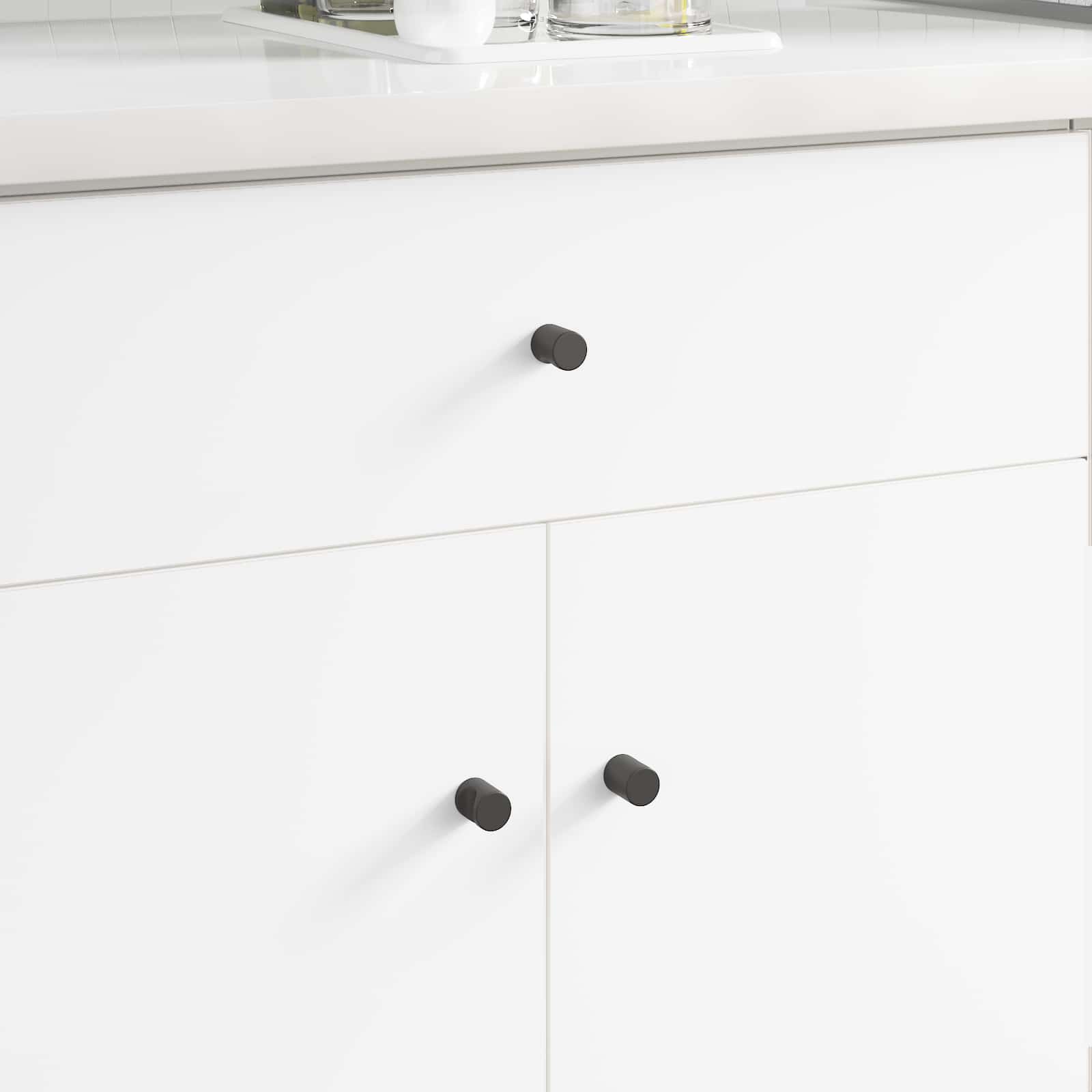 Pomello per mobile Vidaxxl 12 pezzi nero 18 x 23 mm in ferro