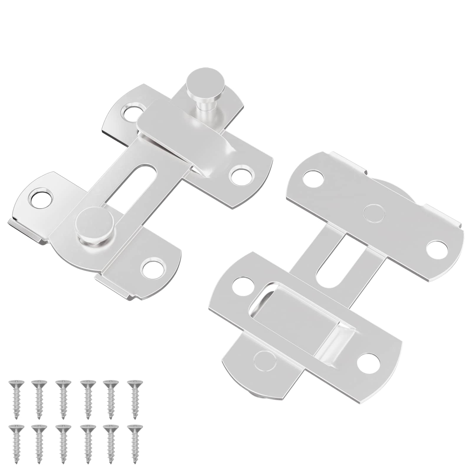 Serratura per porta Vidaxxl 2 pezzi argento 70 x 8 mm in acciaio