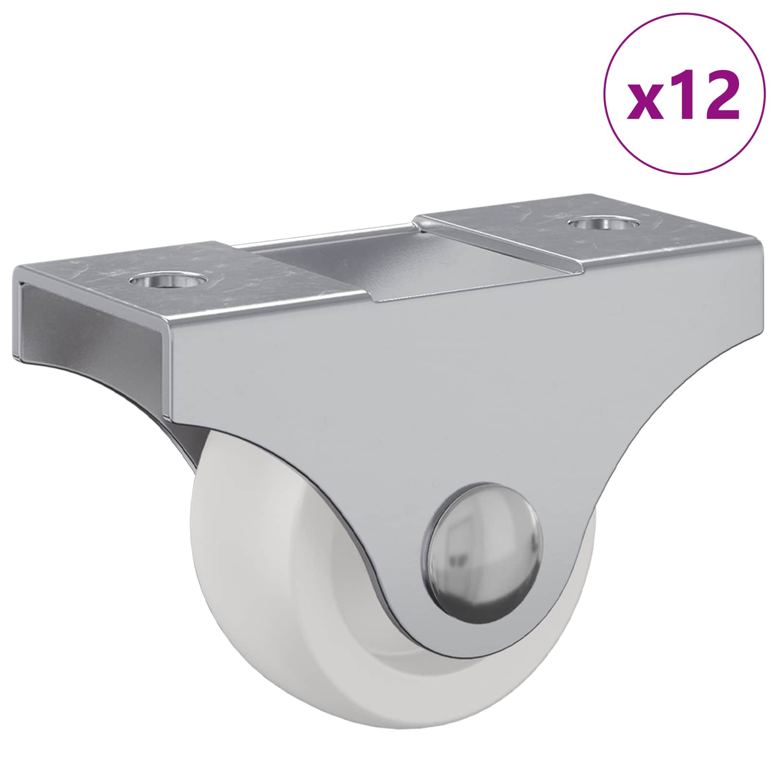 Vidaxl ruedas 12 piezas blanco 42 x 11,5 x 29 mm hierro