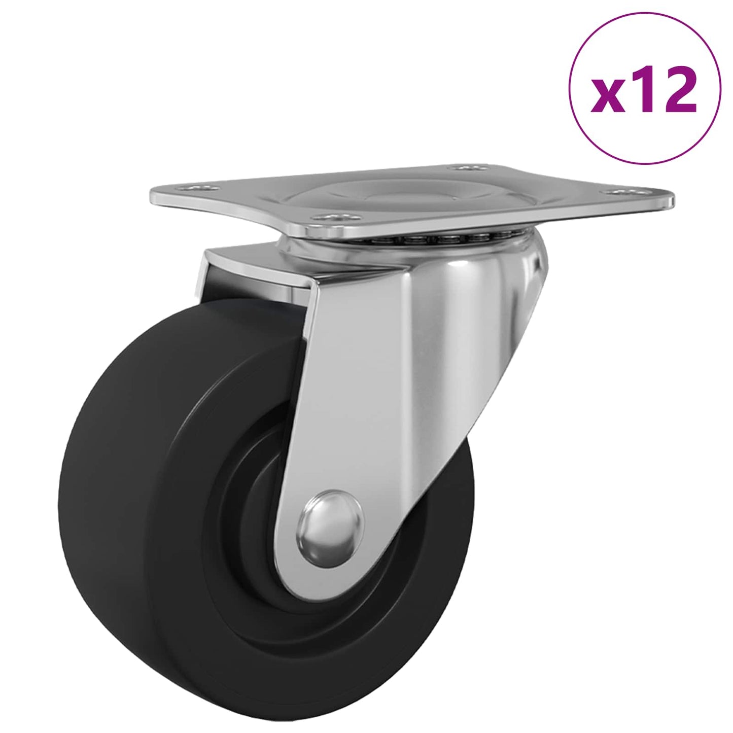 Ruota girevole Vidaxx 12 pezzi argento 60 x 60 x 50 mm ghiaccio e nylon