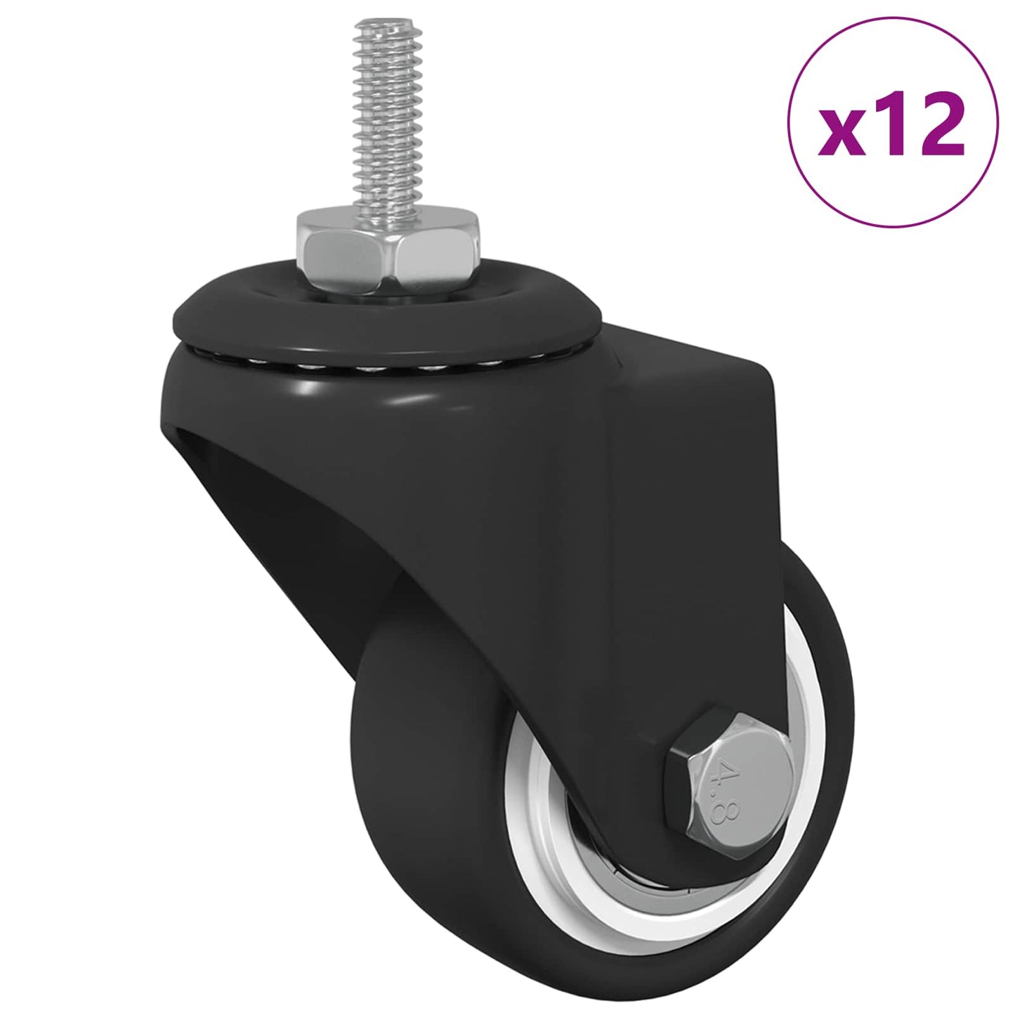 Ruota girevole Vidaxx 12 pz nera 40,4 x 40,4 x 19,7 mm ghiaccio e nylon