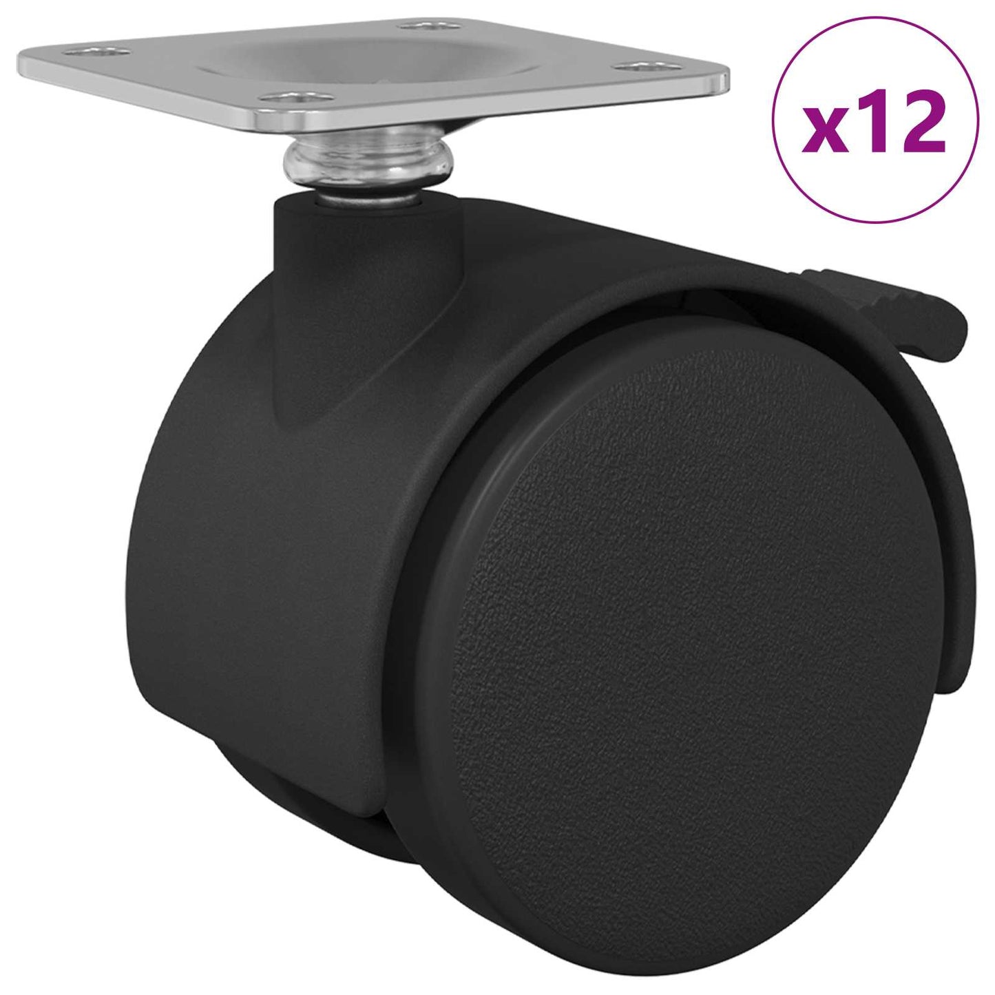 Ruota Vidaxx 12 pz nero 39,5 x 39,5 x 37,8 mm ferro e polipropilene