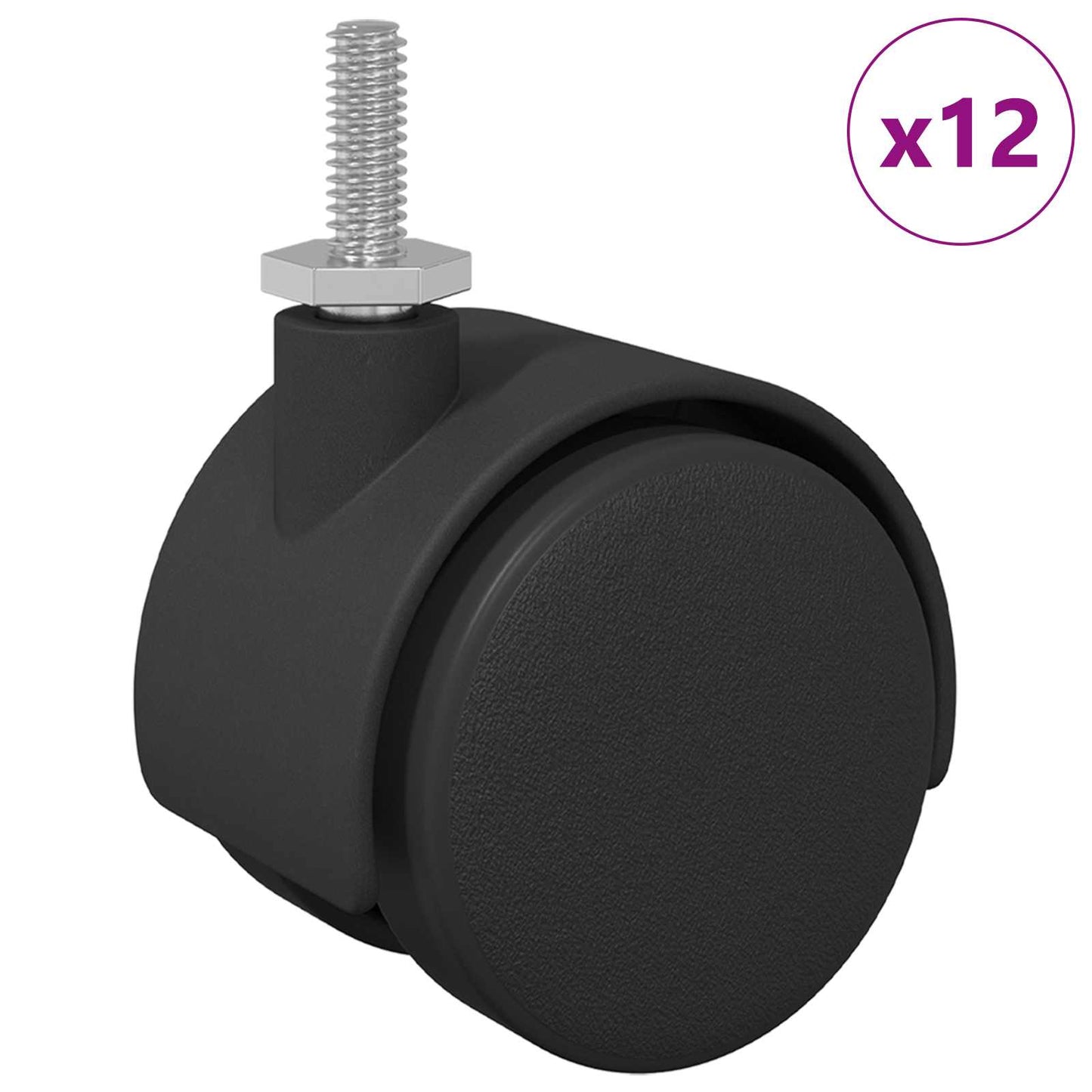 Ruota Vidaxl 12 pz nero e argento 40,1 x 40,1 x 37,8 mm ferro e pp