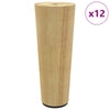 Vidaxl meubelpoten 12 pcs bruin ø 44 x 100 mm massief eucalyptus hout