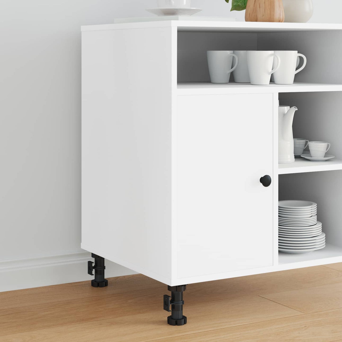 Gambe per mobili Vidaxxl regolabili 2 pz nere 46 x 46 x 128 mm pp