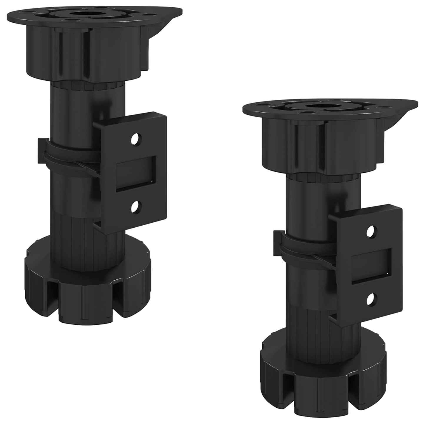 Gambe per mobili Vidaxxl regolabili 2 pz nere 46 x 46 x 128 mm pp