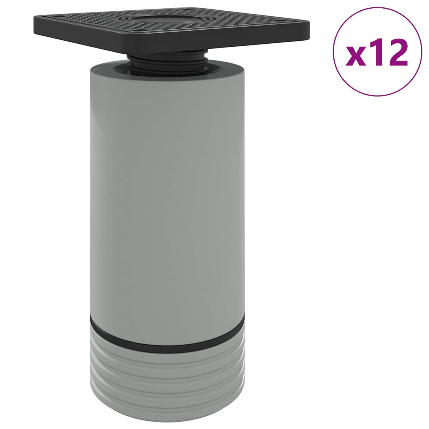 Vidaxl meubelpoten verstelbaar 12 pcs wit 64 x 64 x 100 mm pp