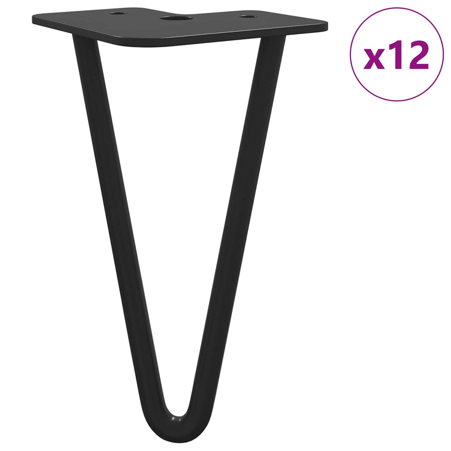 Vidaxxl pata para mueble 12 piezas negro 54,1 x 54,1 x 100 mm hierro