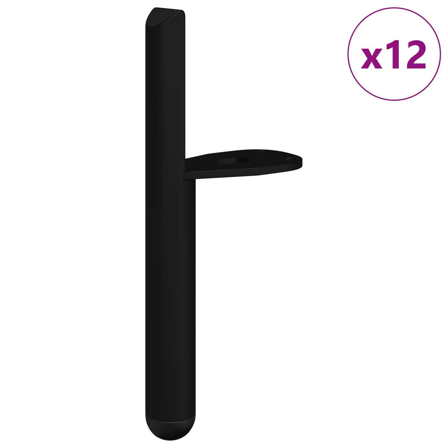Gambe per mobili Vidaxxl 12 pezzi in ferro nero 66 x 36 x 160 mm