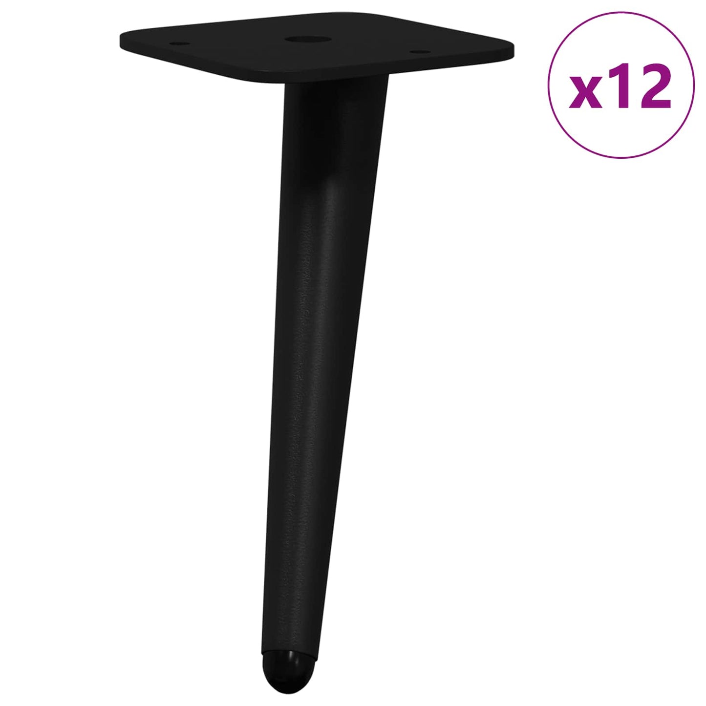Piedini Vidaxxl 12 pz nero 56 x 56 x 100 mm ferro
