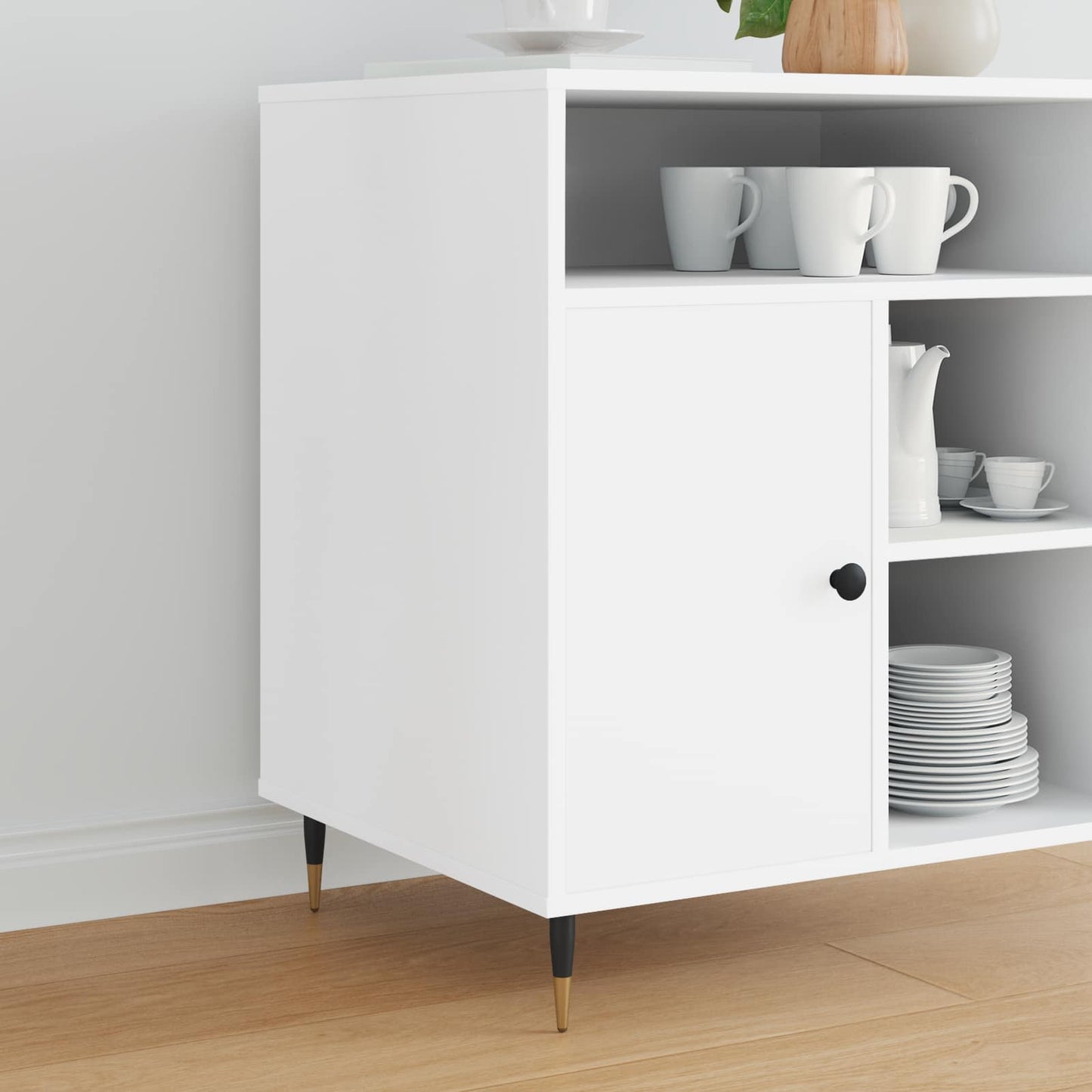 Gambe per mobili Vidaxxl 2 pz nero e oro ø 40 x 98 mm ferro