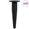 Gambe per mobili Vidaxxl 12 pz ferro nero ø 40 x 98 mm