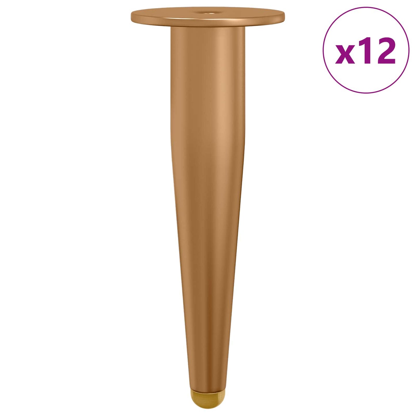 Vidaxl patas de pie 12 piezas oro 98 x 40 mm hierro
