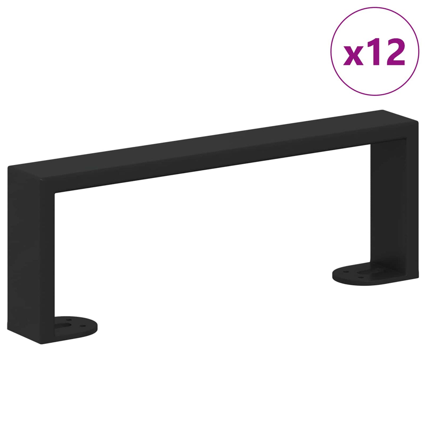 Gambe per mobili Vidaxxl 12 pezzi nero 281 x 40,5 x 100 mm ferro