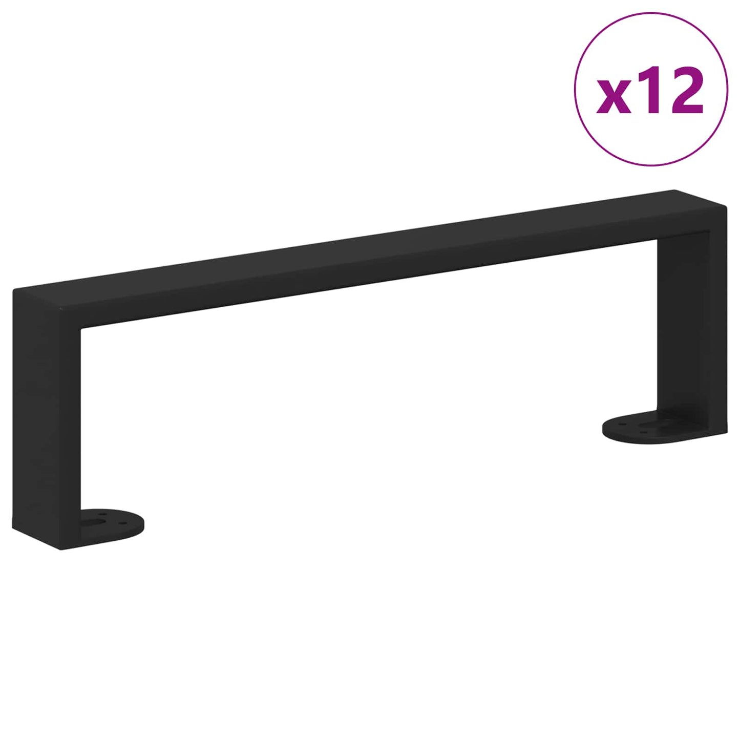 Gambe per mobili Vidaxxl 12 pz nero 341 x 40,5 x 100 mm ferro