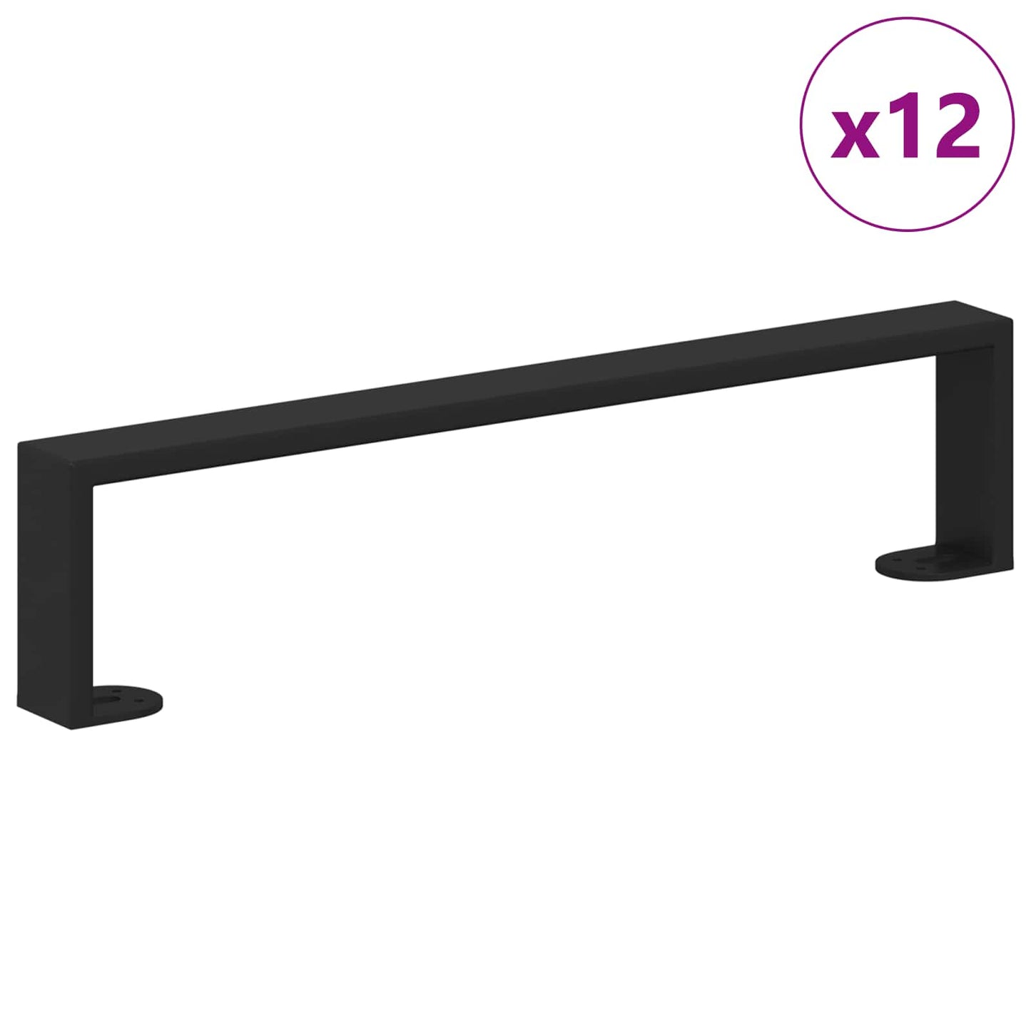 Gambe per mobili Vidaxxl 12 pz nero 436 x 40,5 x 100 mm ferro