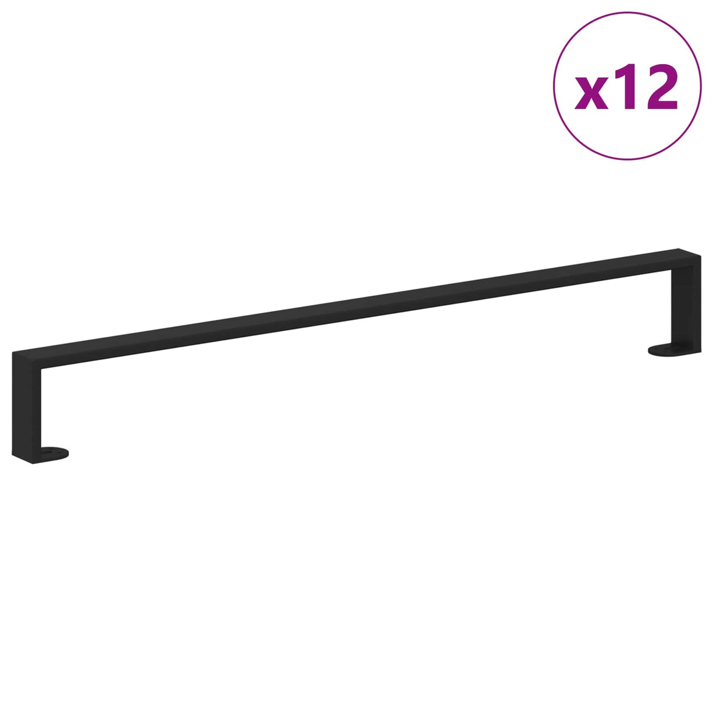 Gambe per mobili Vidaxxl 12 pz nero 796 x 40,5 x 100 mm ferro