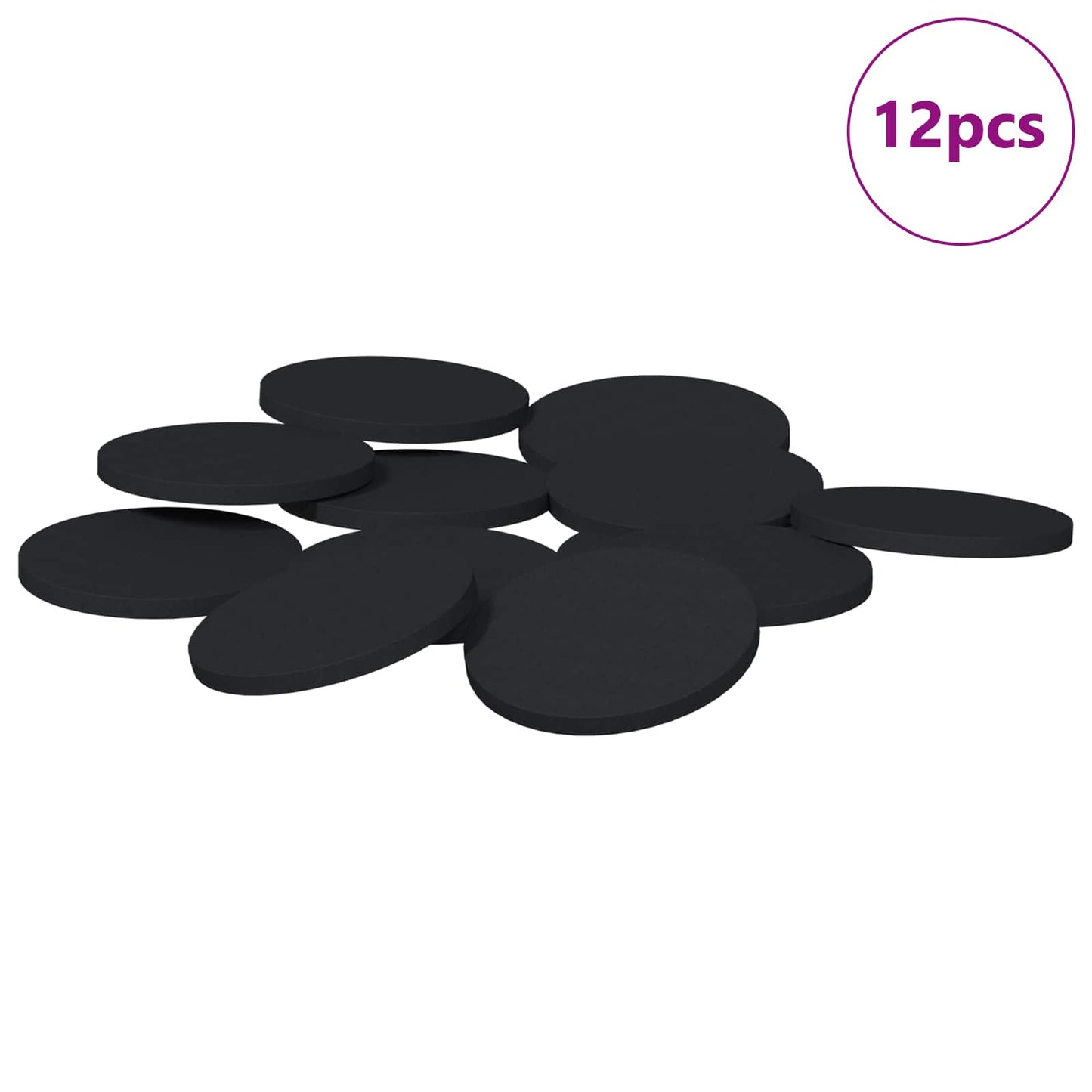 Vidaxxl almohadillas para pies de muebles 12 piezas negro ø 30 x 2 mm eva