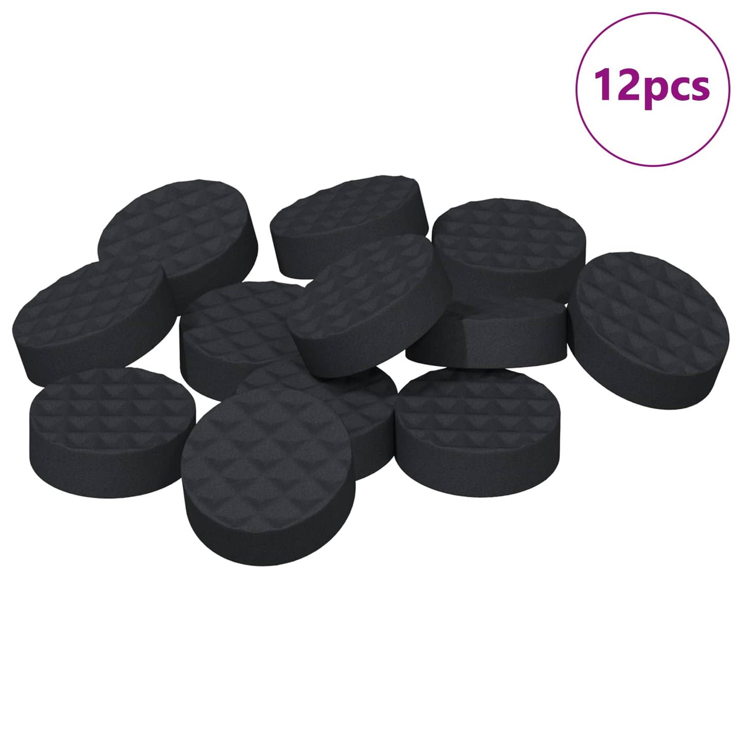 Vidaxxl piedini per mobili 12 pz nero ø 14 x 4 mm eva