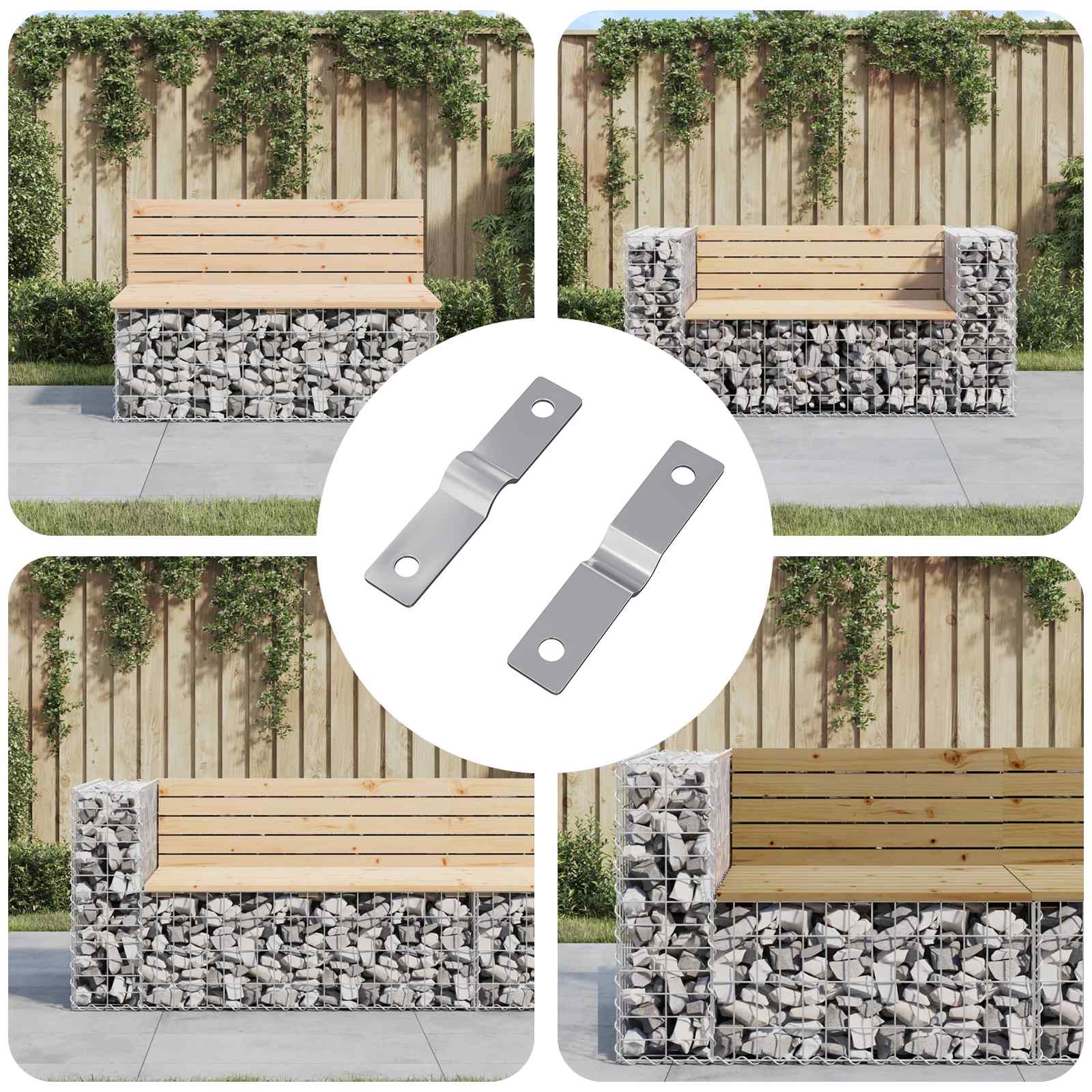 Piastra da stiro Vidaxx 2 pezzi argento 50 x 10 x 1,2 mm ferro