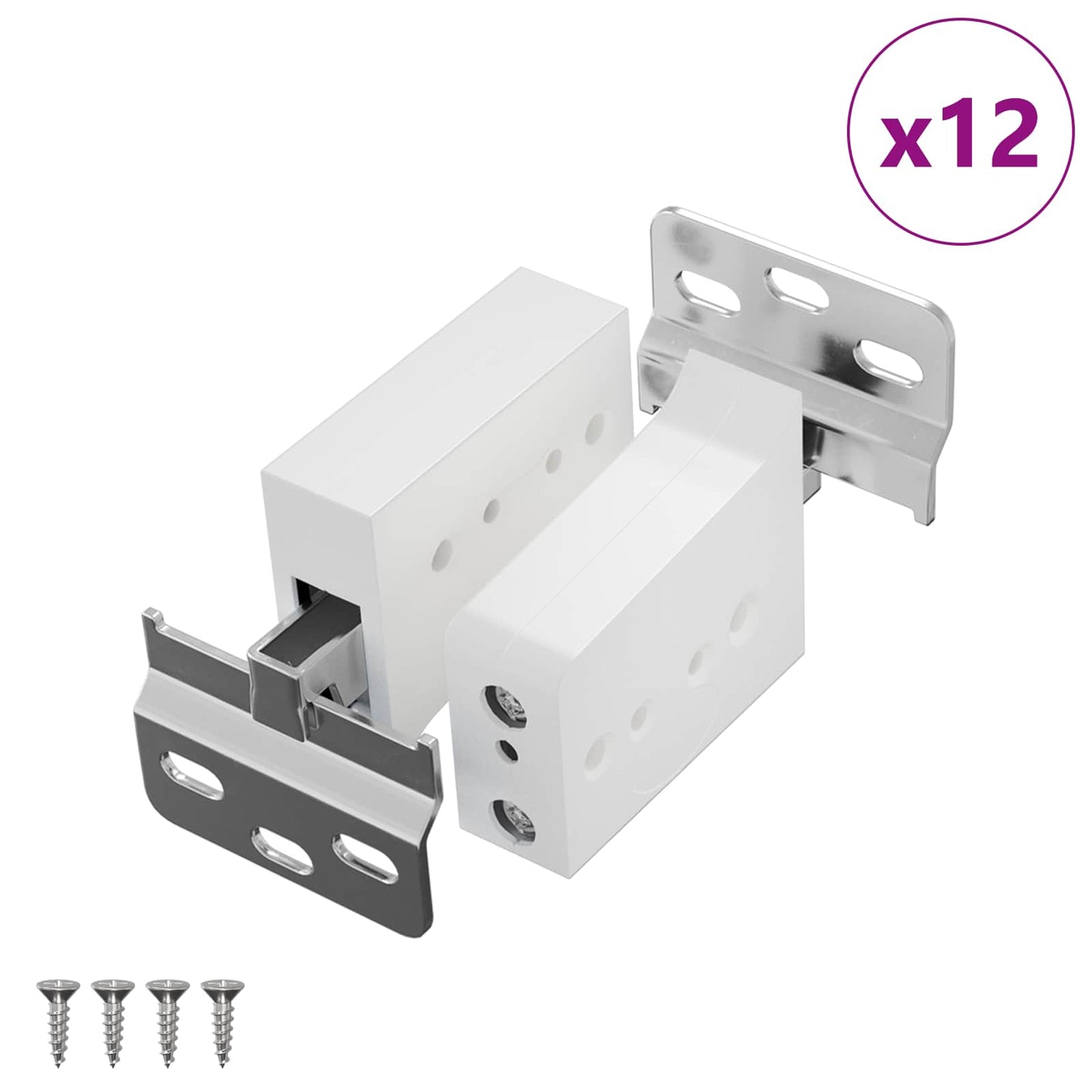 Vidaxx soporte para colgar armario 12 piezas blanco 70 x 48 x 19 mm hierro y plástico