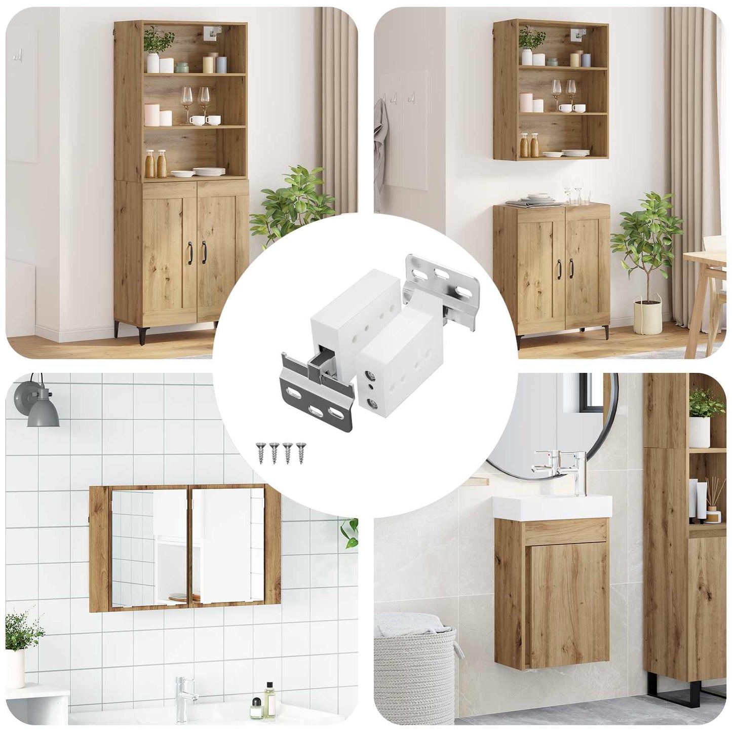 Vidaxl kast hangbeugel 261 pcs wit 70 x 48 x 19 mm ijzer en plastic