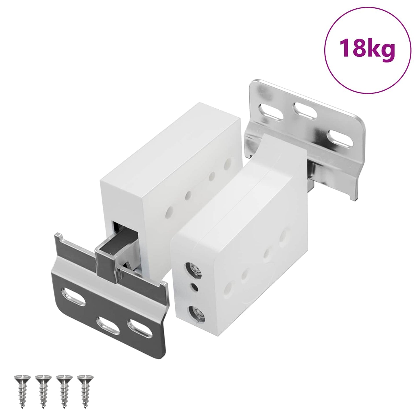 Vidaxl kast hangbeugel 261 pcs wit 70 x 48 x 19 mm ijzer en plastic