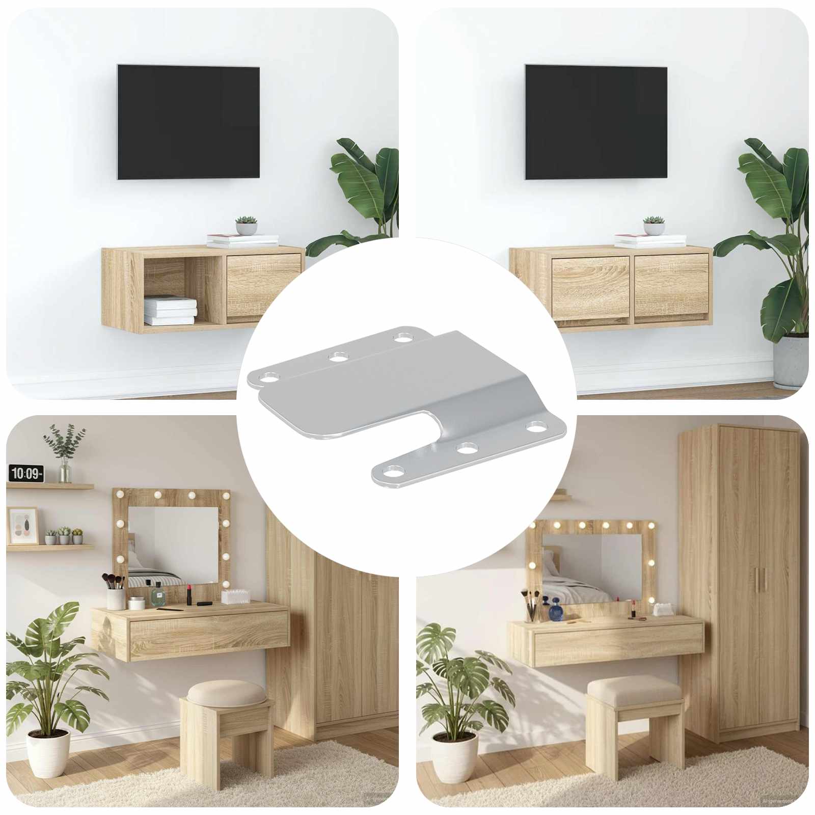 Vidaxl flush mount beugel 419 pcs zilver 75 x 66 x 1,4 mm staal
