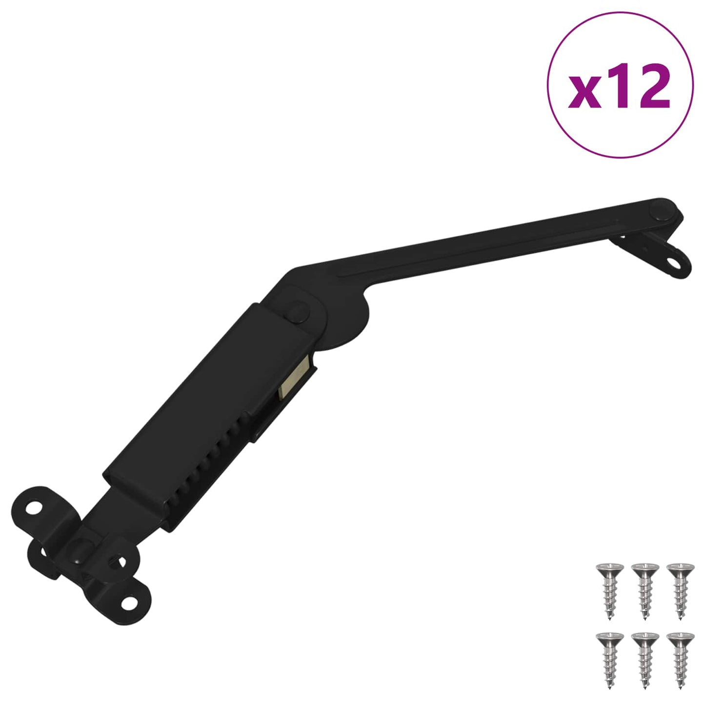 Cerniera di supporto coperchio Vidaxxl 12 pz nero 192 x 32 x 50 mm