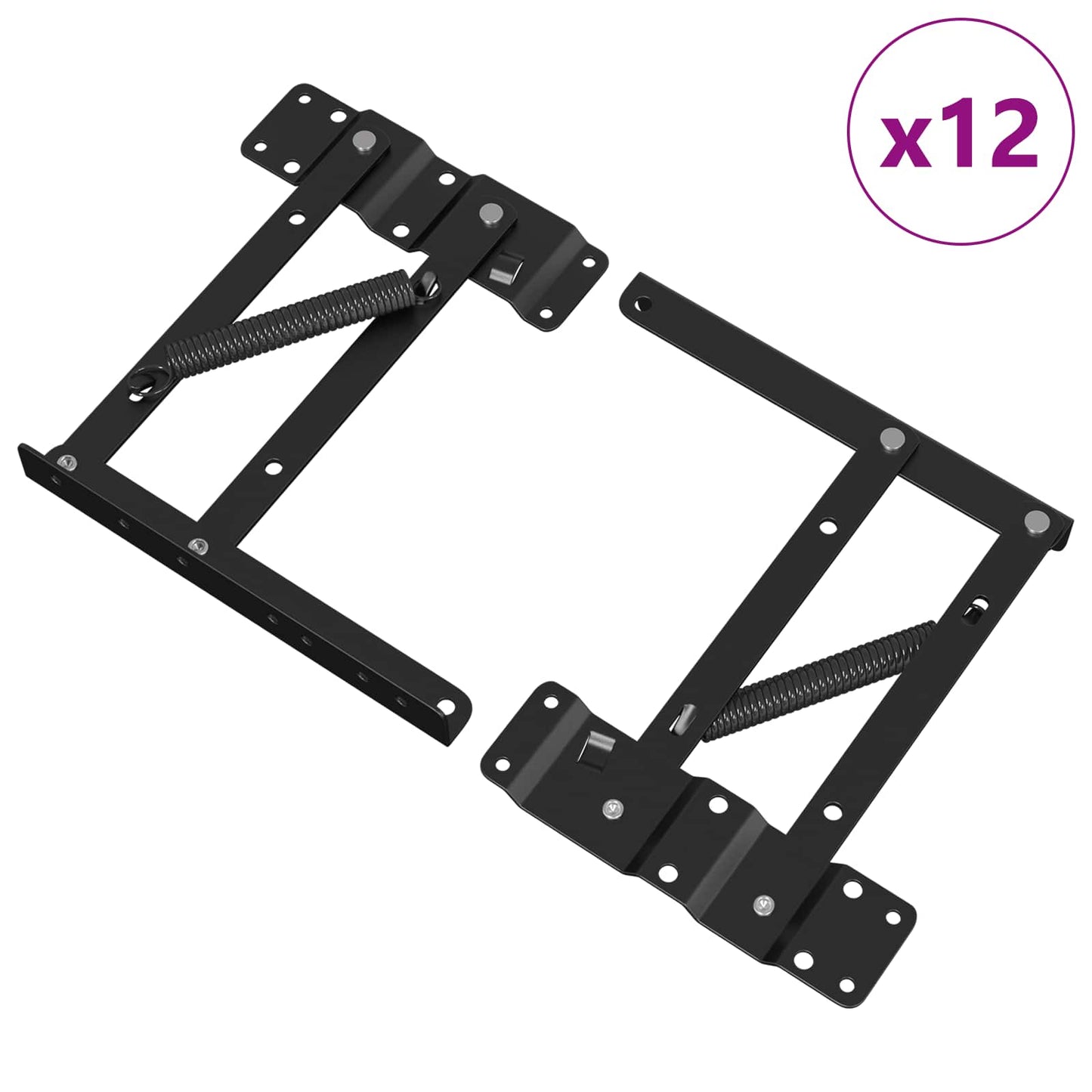 Vidaxl bed liftmechanisme 12 pcs zwart 340 x 95 x 40 mm ijzer
