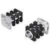 Inserto per tubo filettato Vidaxl 2 pezzi nero e argento 15,8 x 15,8 x 22,5 mm