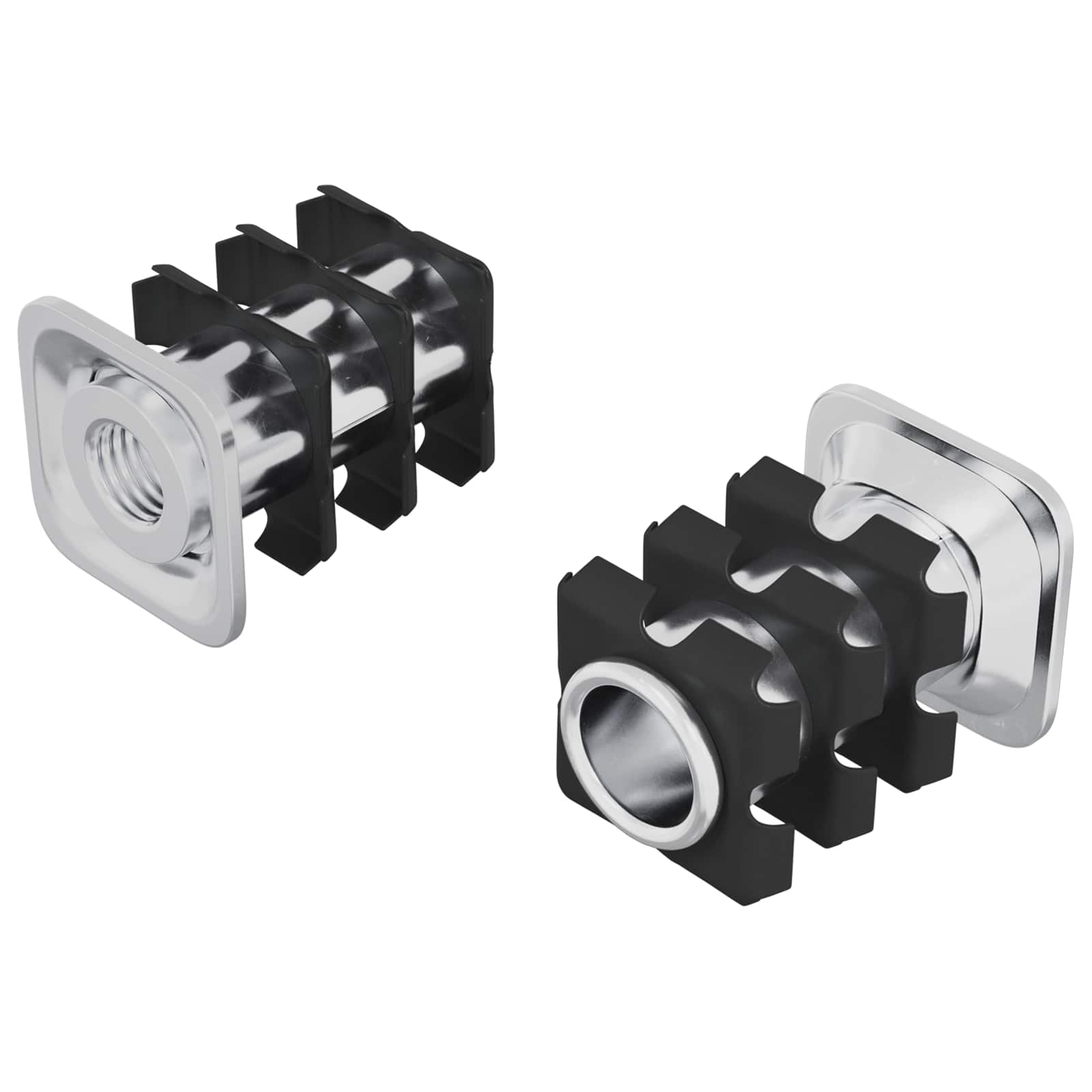 Inserto per tubo filettato Vidaxl 2 pezzi nero e argento 15,8 x 15,8 x 22,5 mm