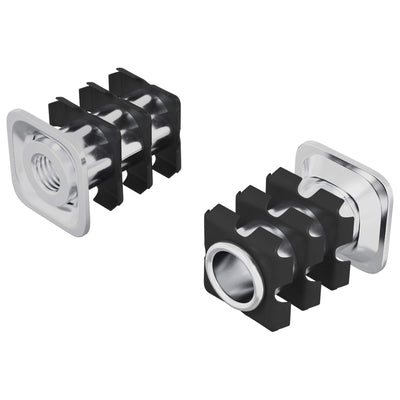Vidaxl draadbuis invoeg 2 pcs zwart en zilver 15,8 x 15,8 x 22,5 mm