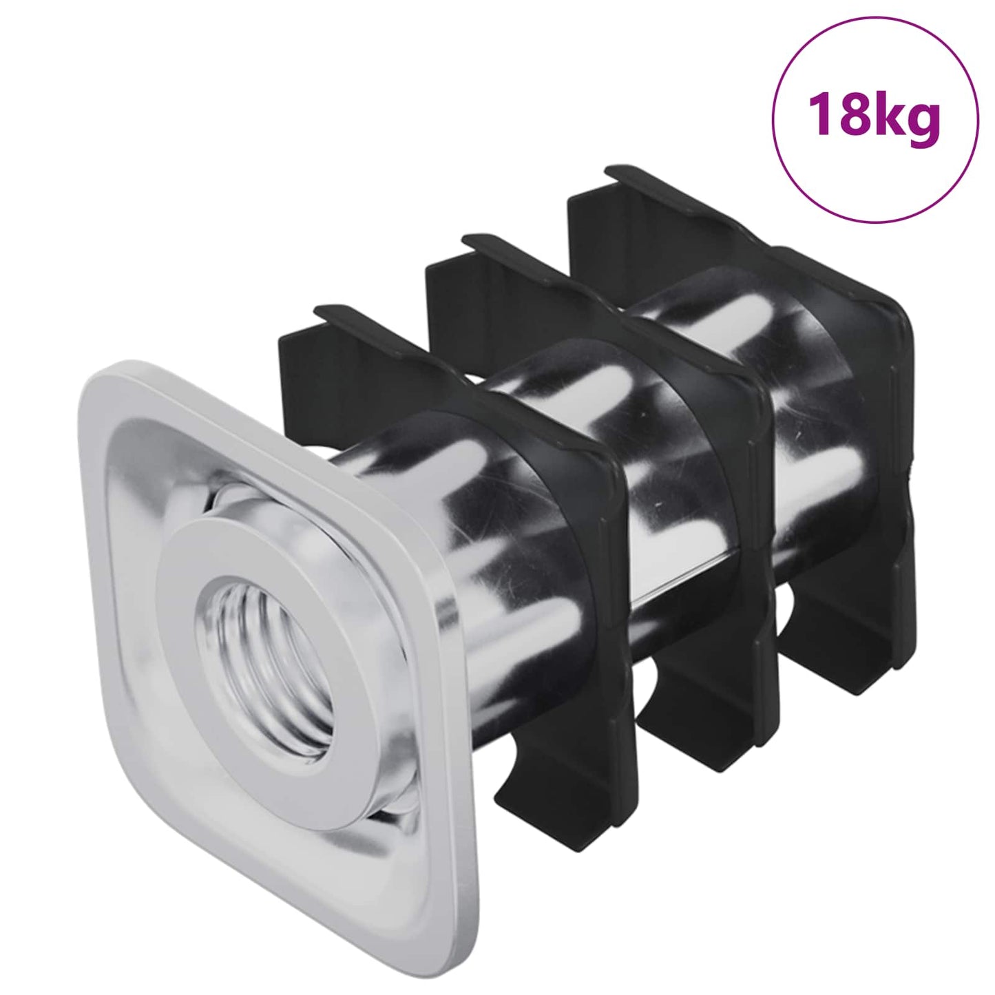 Inserto per tubo filettato Vidaxxl 1818 pezzi nero e argento 15,8 x 15,8 x 22,5 mm