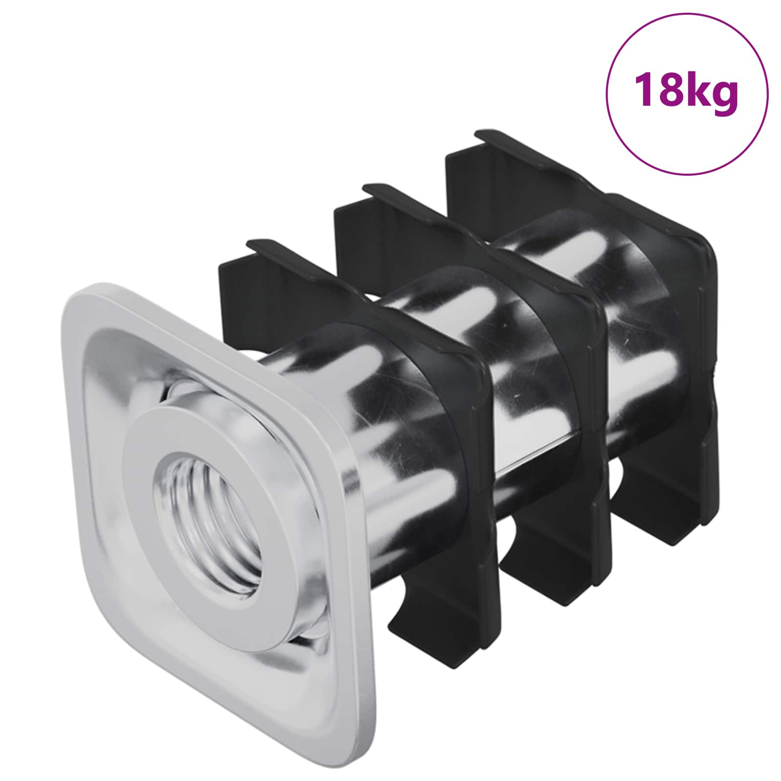 Inserto per tubo filettato Vidaxxl 1818 pezzi nero e argento 15,8 x 15,8 x 22,5 mm