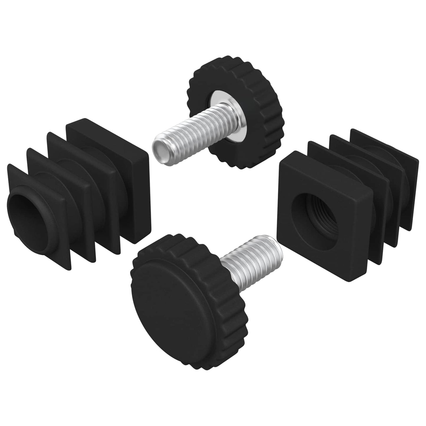 Vidaxl meubel levelers verstelbaar 2 pcs zwart m6 pp